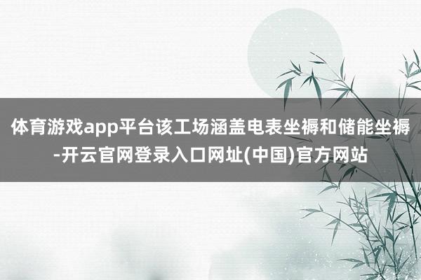 体育游戏app平台该工场涵盖电表坐褥和储能坐褥-开云官网登录入口网址(中国)官方网站