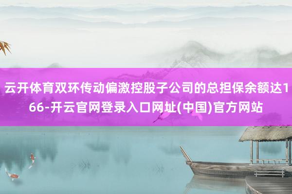 云开体育双环传动偏激控股子公司的总担保余额达166-开云官网登录入口网址(中国)官方网站