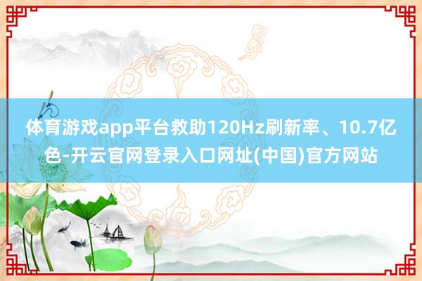 体育游戏app平台救助120Hz刷新率、10.7亿色-开云官网登录入口网址(中国)官方网站